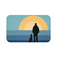 Dog and His Guy Sunset Bath Mat