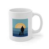 Dog and His Guy Sunset 11oz Mug