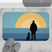 Dog and His Guy Sunset Bath Mat