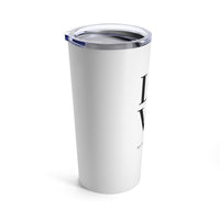 Love My Furry Friend Paw Tumbler -  Image Description - White tumbler with a clear acrylic top. Part of the L and V visible in the image.