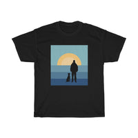 Dog and His Guy Sunset Heavy Cotton Tee