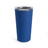 Bassets Choose Kindness - Image Description - Royal blue tumbler with a clear acrylic top. 